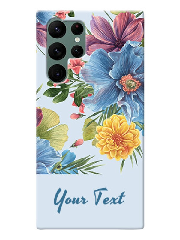 Custom Galaxy S22 Ultra 5G Custom Phone Cases: Stunning Watercolored Flowers Painting Design