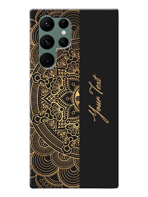 Custom Galaxy S22 Ultra 5G Back Covers: Mandala art with custom text Design