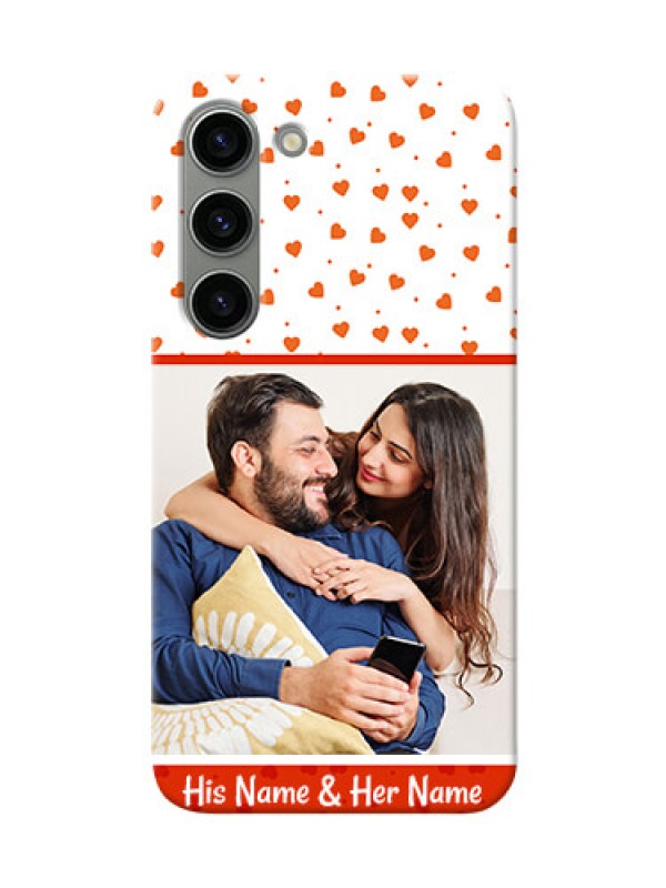 Custom Samsung Galaxy S23 5G Phone Back Covers: Orange Love Symbol Design