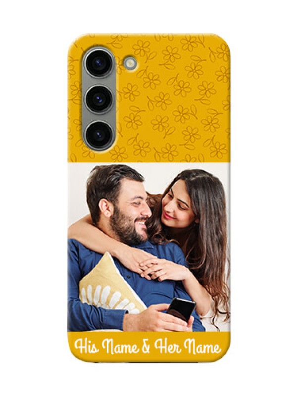 Custom Samsung Galaxy S23 5G mobile phone covers: Yellow Floral Design