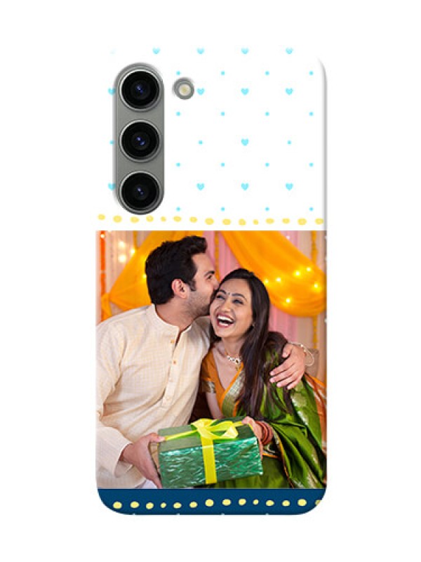 Custom Samsung Galaxy S23 5G Phone Covers: White and Blue Abstract Design