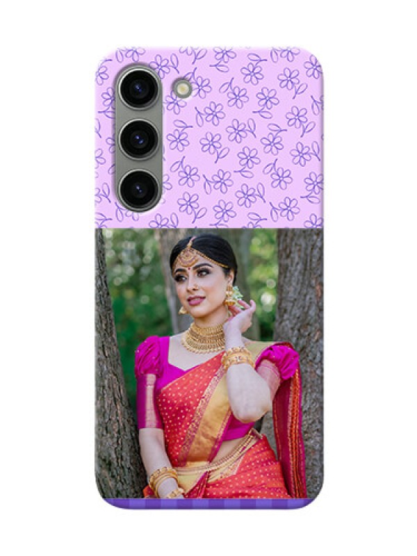 Custom Samsung Galaxy S23 5G Mobile Cases: Purple Floral Design