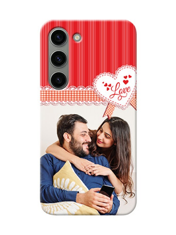 Custom Samsung Galaxy S23 5G phone cases online: Red Love Pattern Design