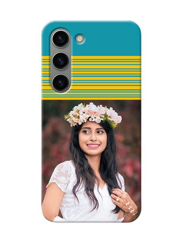 Custom Samsung Galaxy S23 5G personalized phone covers: Yellow & Blue Design 