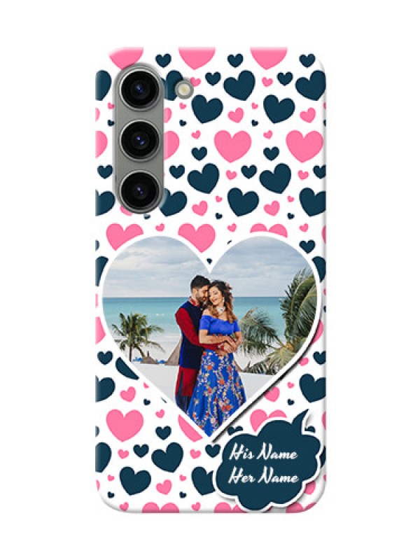 Custom Samsung Galaxy S23 5G Mobile Covers Online: Pink & Blue Heart Design