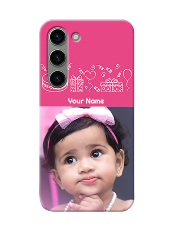 Custom Samsung Galaxy S23 5G Custom Mobile Cover with Birthday Line Art Design