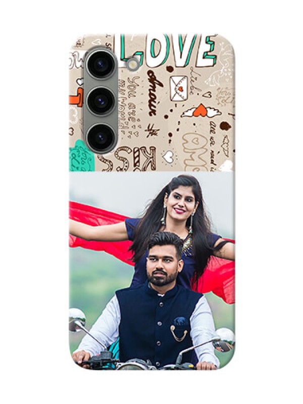 Custom Samsung Galaxy S23 5G Personalised mobile covers: Love Doodle Pattern 