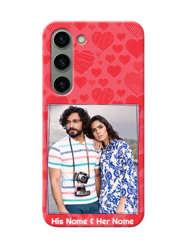 Custom Samsung Galaxy S23 5G Mobile Back Covers: with Red Heart Symbols Design