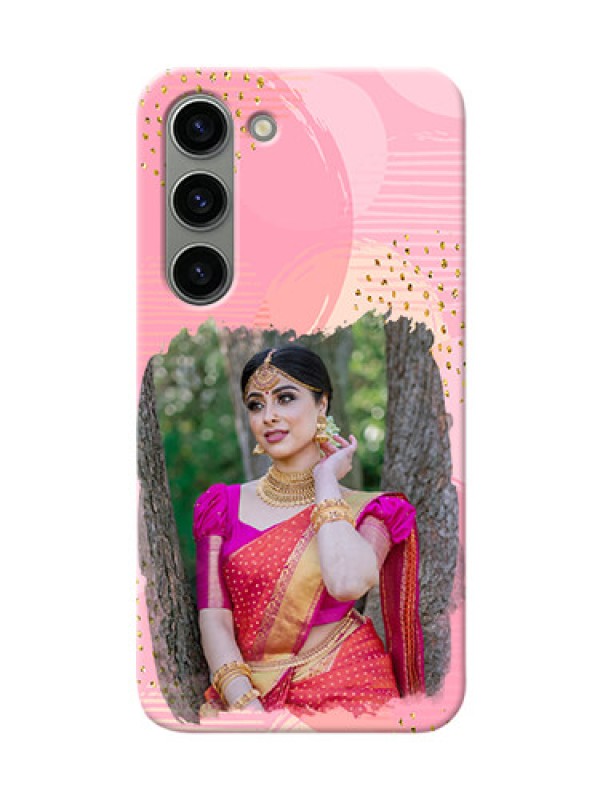 Custom Samsung Galaxy S23 5G Phone Covers for Girls: Gold Glitter Splash Design