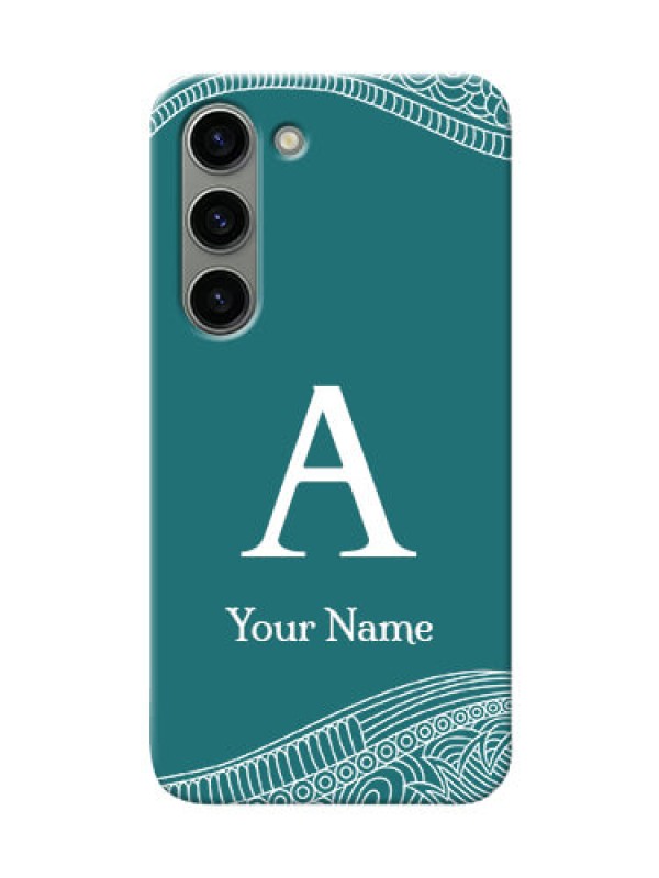 Custom Galaxy S23 5G Mobile Back Covers: line art pattern with custom name Design