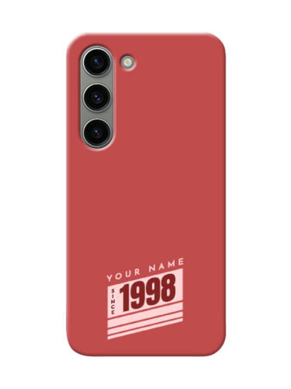 Custom Galaxy S23 5G Phone Back Covers: Red custom year of birth Design