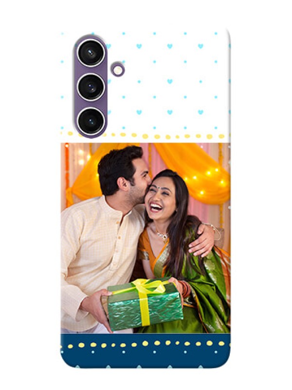 Custom Galaxy S23 FE 5G Phone Covers: White and Blue Abstract Design