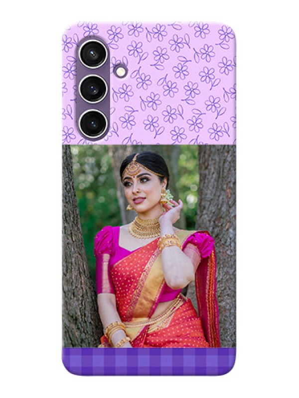 Custom Galaxy S23 FE 5G Mobile Cases: Purple Floral Design