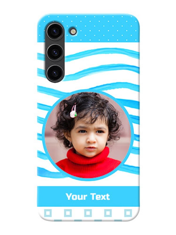 Custom Samsung Galaxy S23 Plus 5G phone back covers: Simple Blue Case Design