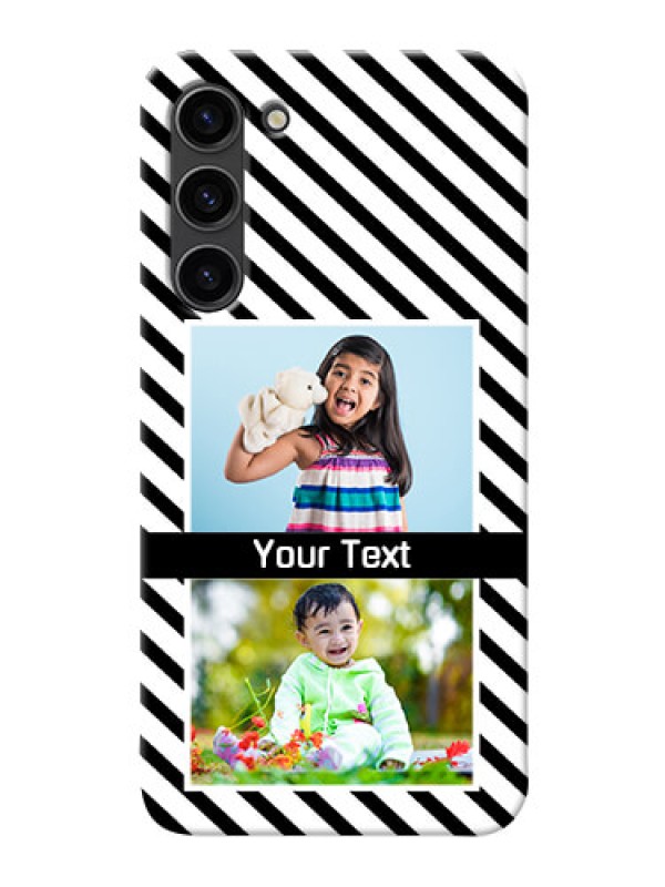 Custom Samsung Galaxy S23 Plus 5G Back Covers: Black And White Stripes Design