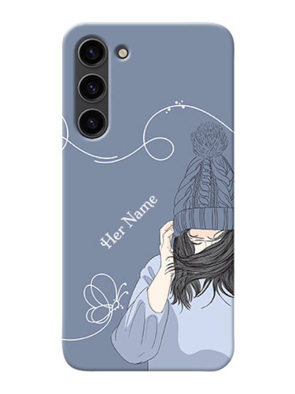 Custom Galaxy S23 Plus 5G Custom Mobile Case with Girl in winter outfit Design