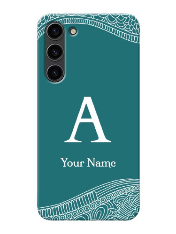 Custom Galaxy S23 Plus 5G Mobile Back Covers: line art pattern with custom name Design