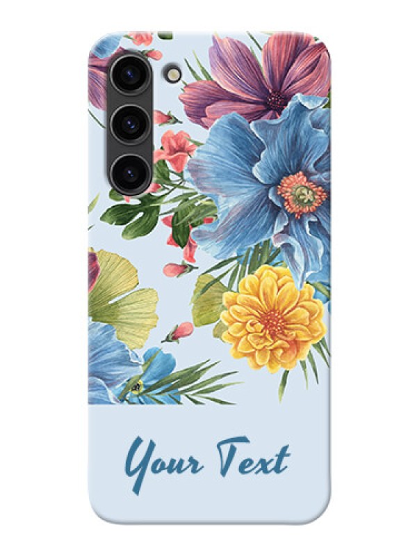 Custom Galaxy S23 Plus 5G Custom Phone Cases: Stunning Watercolored Flowers Painting Design
