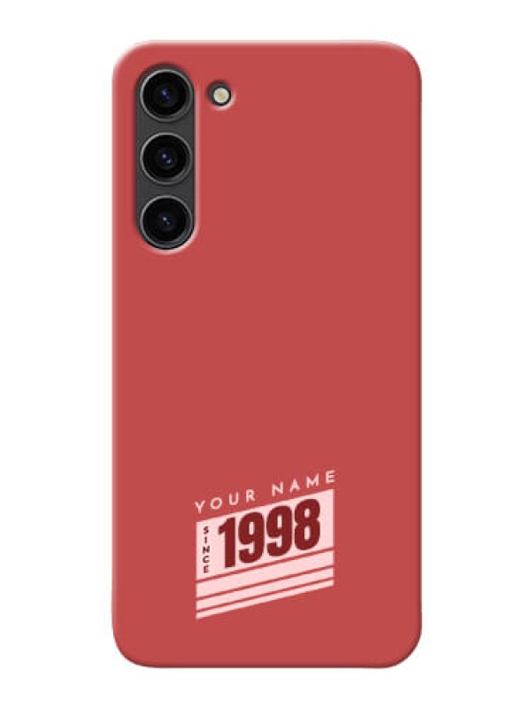 Custom Galaxy S23 Plus 5G Phone Back Covers: Red custom year of birth Design