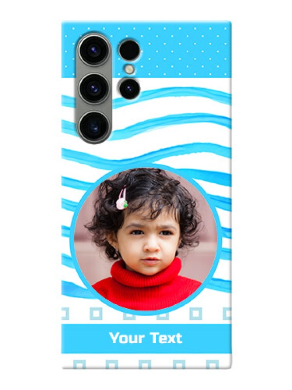 Custom Samsung Galaxy S23 Ultra 5G phone back covers: Simple Blue Case Design
