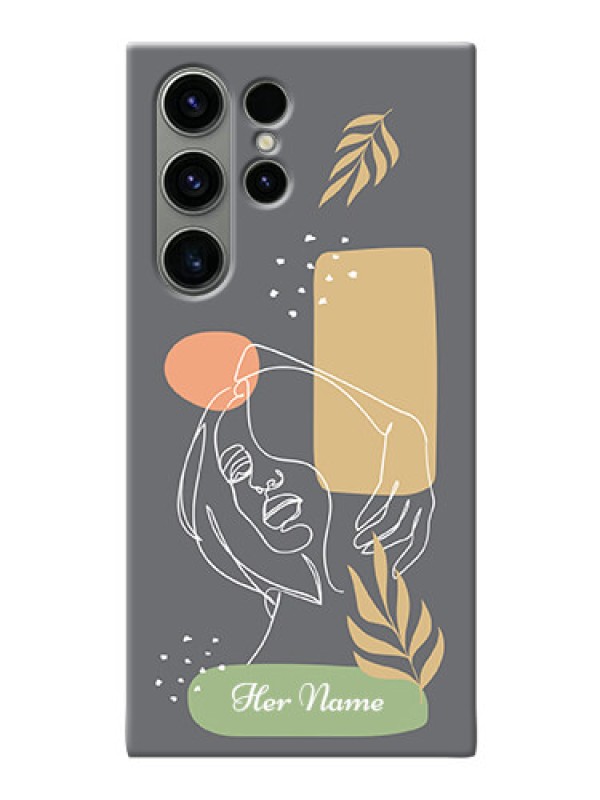 Custom Galaxy S23 Ultra 5G Phone Back Covers: Gazing Woman line art Design