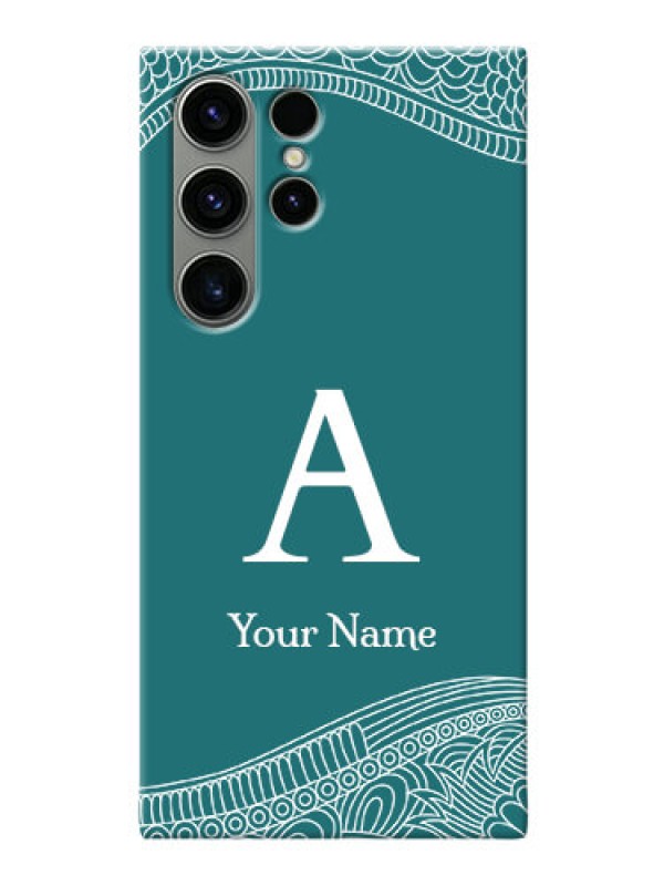 Custom Galaxy S23 Ultra 5G Mobile Back Covers: line art pattern with custom name Design
