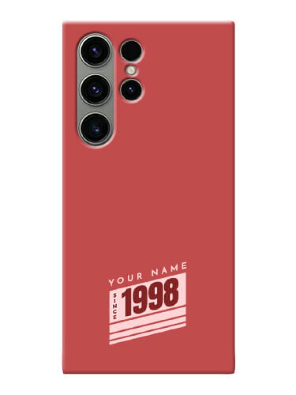 Custom Galaxy S23 Ultra 5G Phone Back Covers: Red custom year of birth Design
