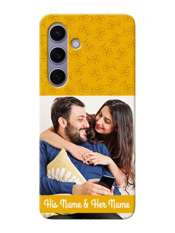 Custom Galaxy S24 5G mobile phone covers: Yellow Floral Design
