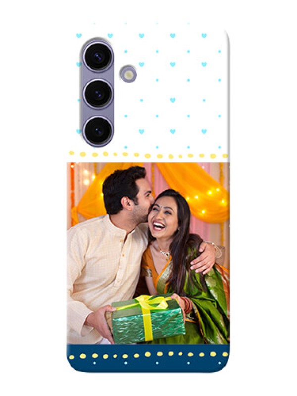 Custom Galaxy S24 5G Phone Covers: White and Blue Abstract Design