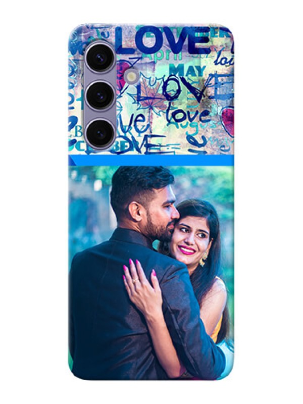 Custom Galaxy S24 5G Mobile Covers Online: Colorful Love Design