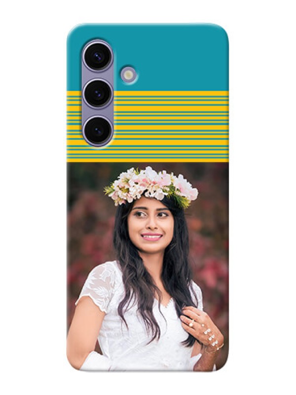 Custom Galaxy S24 5G personalized phone covers: Yellow & Blue Design