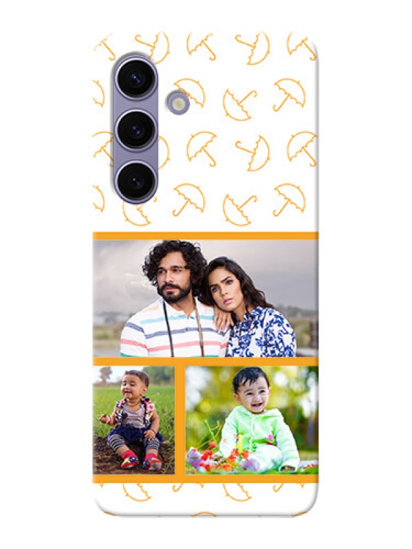 Custom Galaxy S24 5G Personalised Phone Cases: Yellow Pattern Design