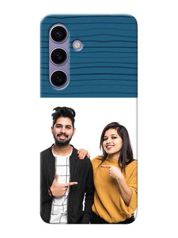 Custom Galaxy S24 5G Custom Phone Cases: Blue Pattern Cover Design