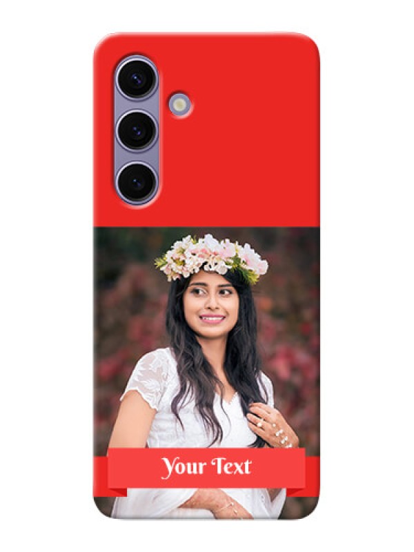 Custom Galaxy S24 5G Personalised mobile covers: Simple Red Color Design