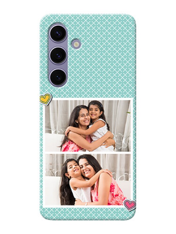 Custom Galaxy S24 5G Custom Phone Cases: 2 Image Holder with Pattern Design