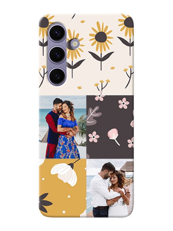 Custom Galaxy S24 5G phone cases online: 3 Images with Floral Design