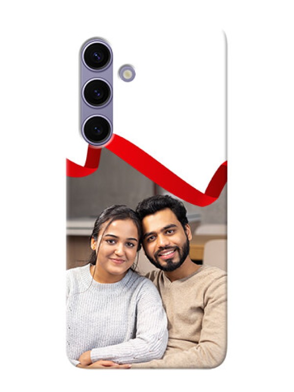 Custom Galaxy S24 5G custom phone cases: Red Ribbon Frame Design