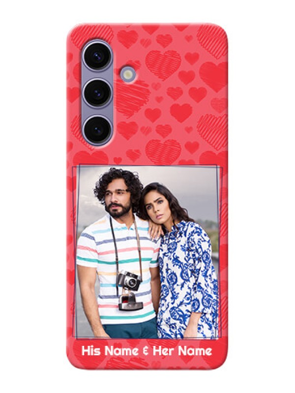 Custom Galaxy S24 5G Mobile Back Covers: with Red Heart Symbols Design