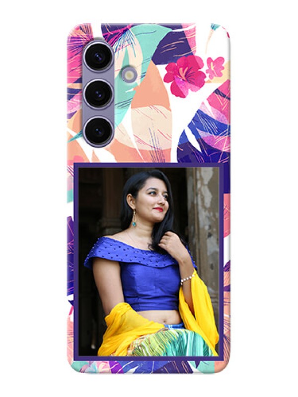 Custom Galaxy S24 5G Personalised Phone Cases: Abstract Floral Design