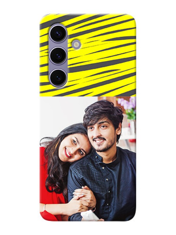 Custom Galaxy S24 5G Personalised mobile covers: Yellow Abstract Design