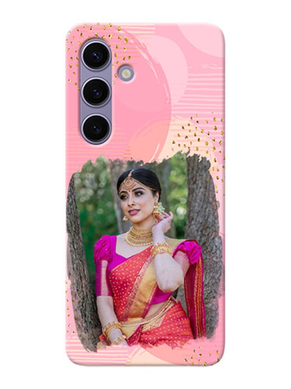 Custom Galaxy S24 5G Phone Covers for Girls: Gold Glitter Splash Design