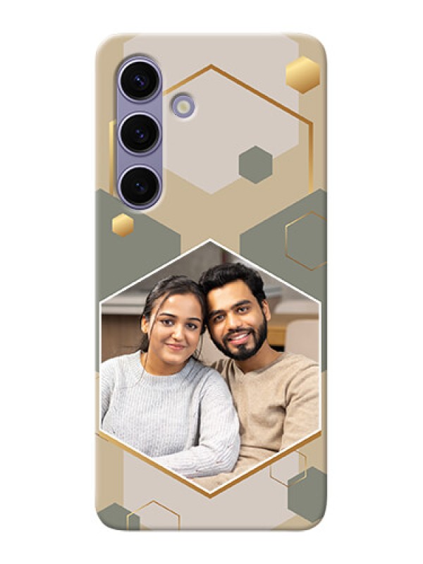 Custom Galaxy S24 5G Photo Printing on Case with Stylish Hexagon Pattern Design