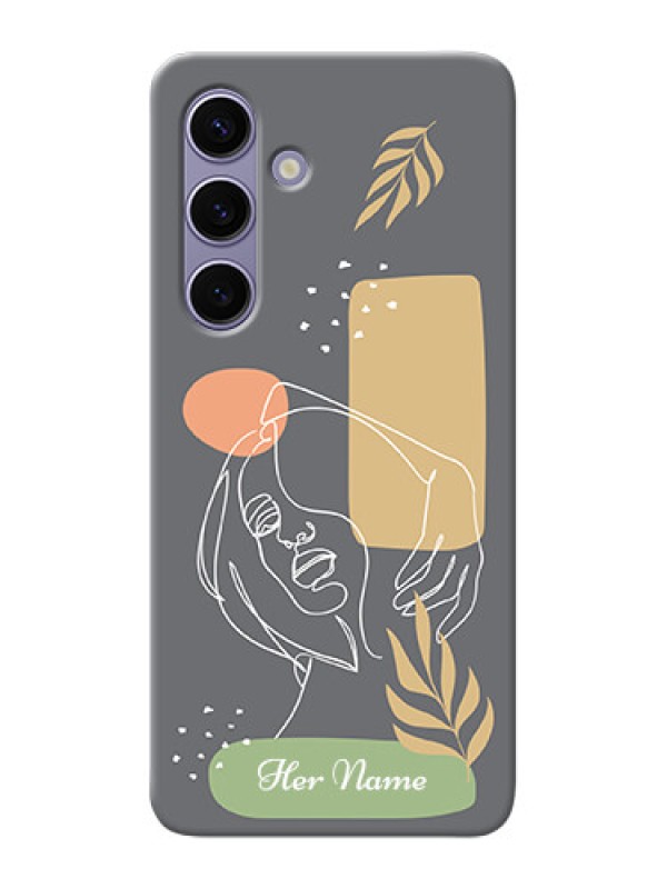 Custom Galaxy S24 5G Custom Phone Case with Gazing Woman line art Design