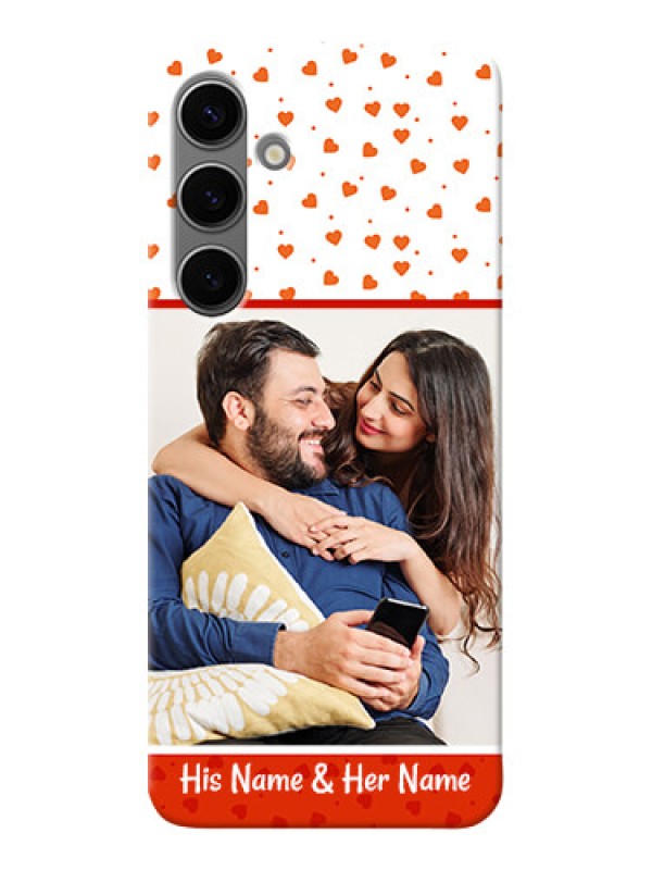 Custom Galaxy S24 Plus 5G Phone Back Covers: Orange Love Symbol Design
