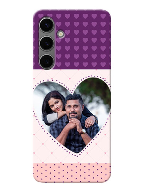 Custom Galaxy S24 Plus 5G Mobile Back Covers: Violet Love Dots Design