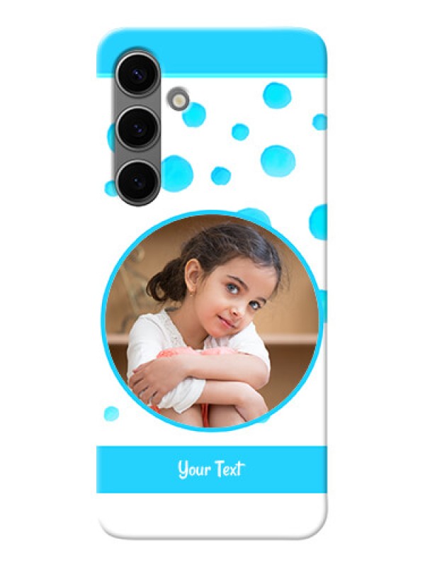 Custom Galaxy S24 Plus 5G Custom Phone Covers: Blue Bubbles Pattern Design