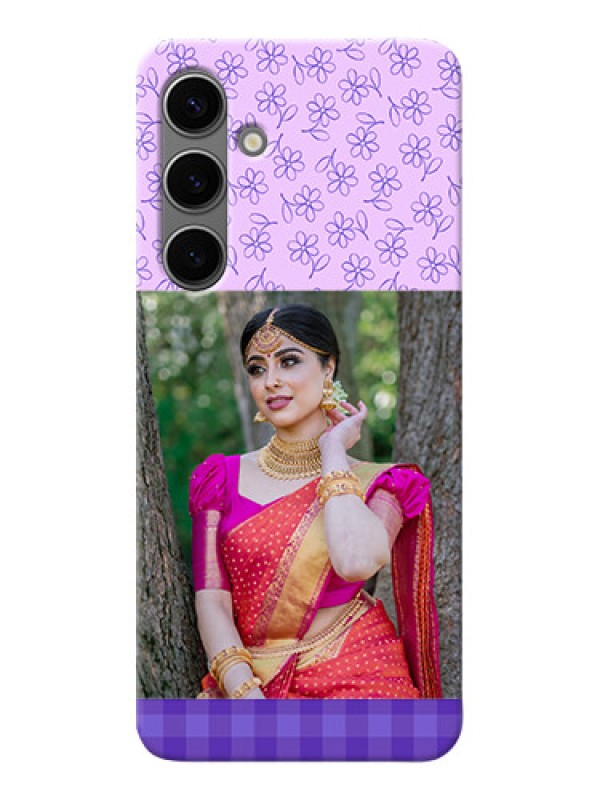 Custom Galaxy S24 Plus 5G Mobile Cases: Purple Floral Design