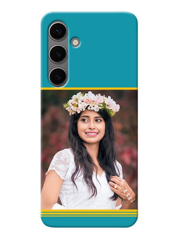 Custom Galaxy S24 Plus 5G personalized phone covers: Yellow & Blue Design