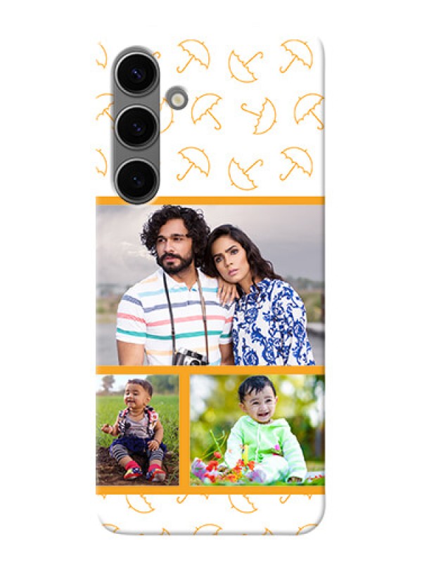 Custom Galaxy S24 Plus 5G Personalised Phone Cases: Yellow Pattern Design