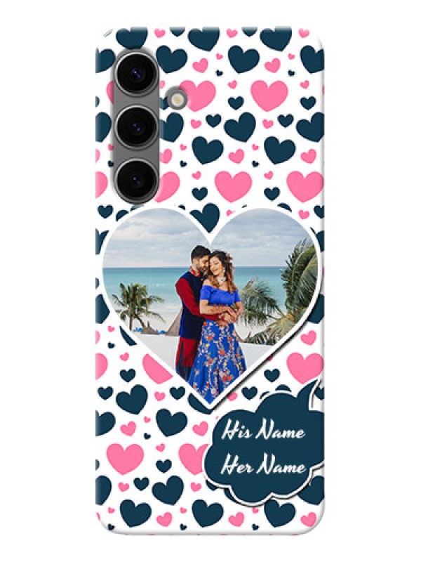 Custom Galaxy S24 Plus 5G Mobile Covers Online: Pink & Blue Heart Design